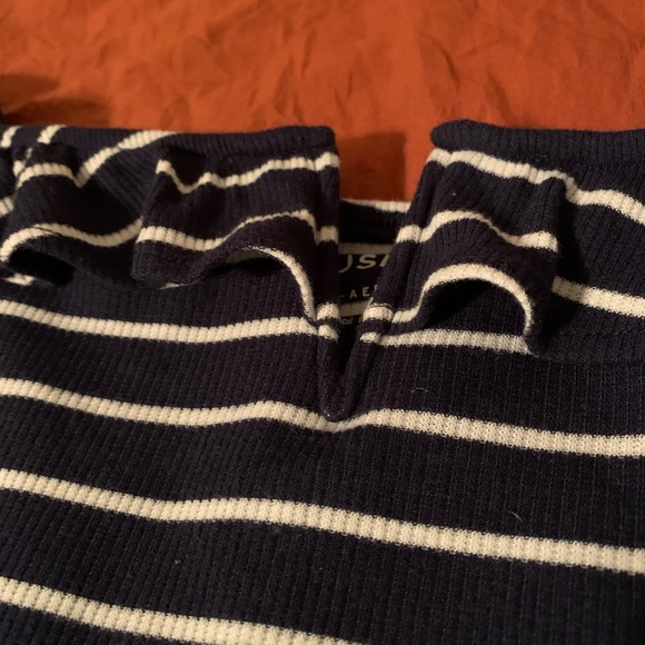 Aeropostale seriously soft striped off the shoulder long sleeve shirt - Picture 4 of 8